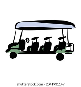 Mini passenger cart Drawing vector illustration isolated