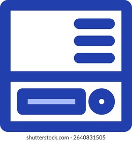 mini pc icon blue style design