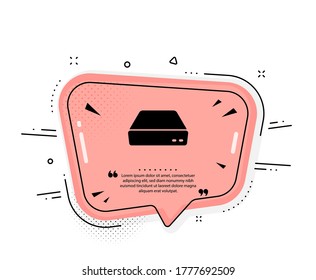 Mini-PC-Symbol. Angebotsblase. Kleines Computerzeichen. Anführungszeichen. Klassisches Mini-PC-Symbol. Vektorgrafik