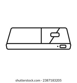 Mini pc. Small computer device . Classic vector line design
