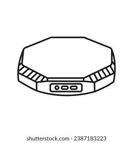 Mini pc. Small computer device . Classic vector line design
