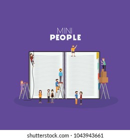 mini people with book