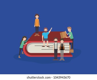 mini people with book