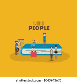 mini people with book