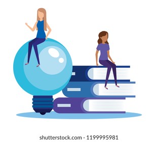 mini people with books