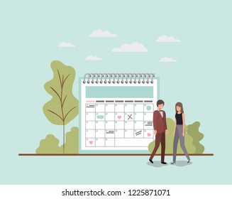 mini people with calendar reminder