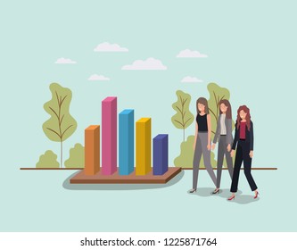 mini people with statistics bars