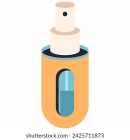 Mini perfume spray atomizer vector cartoon illustration isolated on a white background.