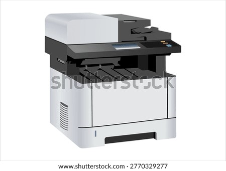 Mini Photocopier Machine Vector Illustration