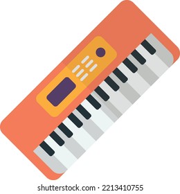 mini Piano keyboard illustration in minimal style isolated on background