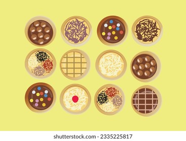 Mini pies or mini martabak with various toppings