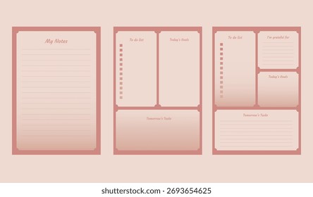 Mini nota de bloc de notas pastel rosa