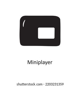 Ilustración de diseño de iconos de contorno de minijugador. Símbolo de control de medios sobre archivo EPS 10 de fondo blanco