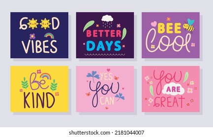 mini posters icon collection design