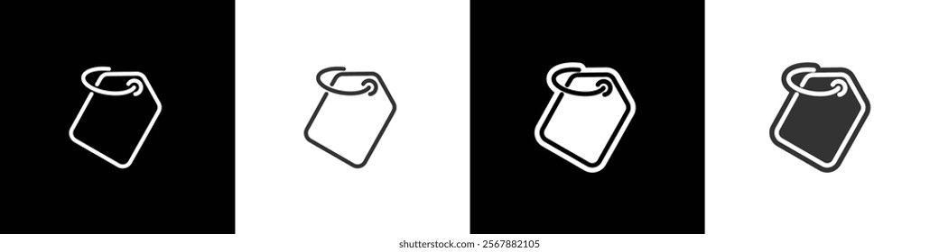 Mini price tag line and flat icon. Price tag icon vetor illustration in black white and transparent background. Eps10