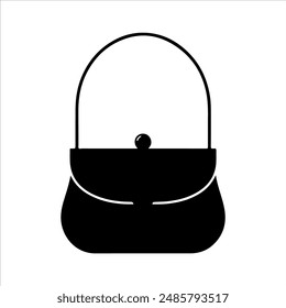 Mini purse silhouette on white background. Mini purse icon sign vector illustration design.