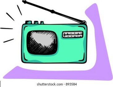 Mini radio.Vector illustration.