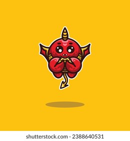 Mini Red Devil Character Vector Design