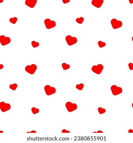 Mini red heart seamless pattern on white background.