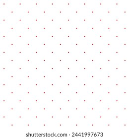 Mini red seamless polka dot pattern vector, White background. Christmas Theme