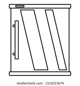 Mini refrigerator icon. Outline illustration of mini refrigerator vector icon for web design isolated on white background