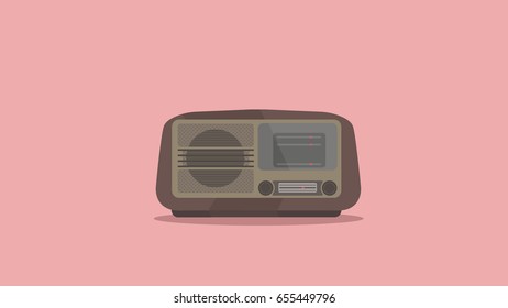 Mini retro old radio.
