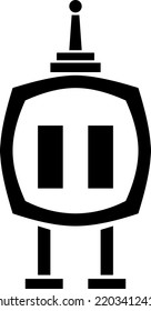 mini retro toy robot vector icon