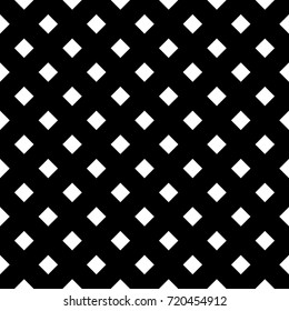 Mini rhombuses on black background. Seamless surface pattern design with diamonds ornament. Checks wallpaper. Ethnic mosaic motif. Digital paper for textile print, page fill, web designing. Vector art