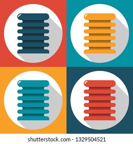 mini ribbed plunger for bathroom, kitchen, toilet, sink. plumber cleaning equipment. icon isolated on white background. flat style design. colored plungers set