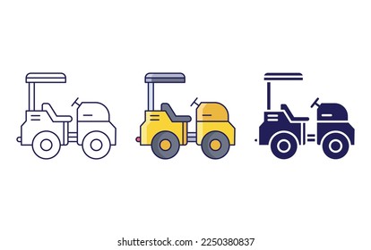 Mini road roller vehicles icon  vector illustration