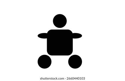 Mini-Robotersymbol Schwarz und Weiß 