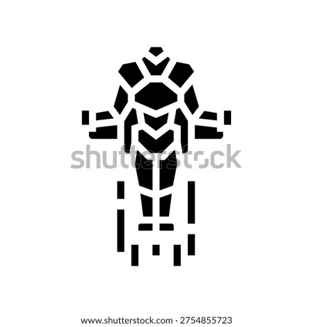 mini robot a jetpack glyph icon vector. mini robot a jetpack sign. isolated symbol illustration