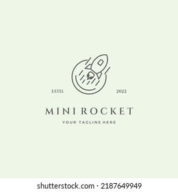mini rocket line art minimalist logo icon design fly