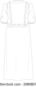 mini ruffle  short sleeve maxi dress