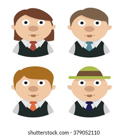 Mini set of avatars icons.
