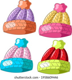 Mini set color Headwear . Draw illustration in color