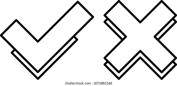 A mini set of icons expressing agreement and disagreement (yes and no), approval and disapproval