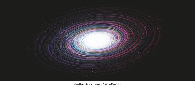 Mini Shiny Colorful Black hole on Galaxy background with Milky Way spiral,Universe and starry concept desig,vector