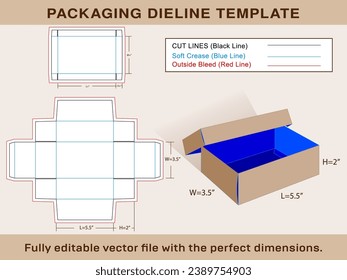 Mini Shoe Box, Favor Gift Box Dieline Template Editable Vector File