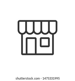 Mini shop building outline icon