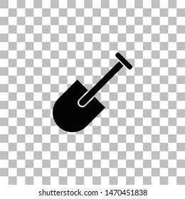 Mini Shovel. Black flat icon on a transparent background. Pictogram for your project