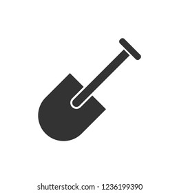Mini Shovel. Icon Flat