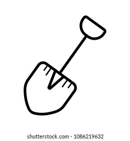 Mini Shovel icon flat. Illustration isolated vector sign symbol