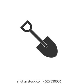 Mini Shovel icon flat. Illustration isolated vector sign symbol