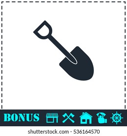 Mini Shovel icon flat. Simple vector symbol and bonus icon