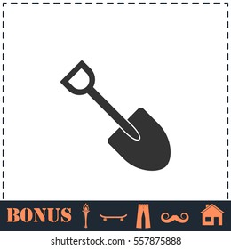 Mini Shovel icon flat. Simple vector symbol and bonus icon