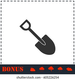 Mini Shovel icon flat. Simple vector symbol and bonus icon
