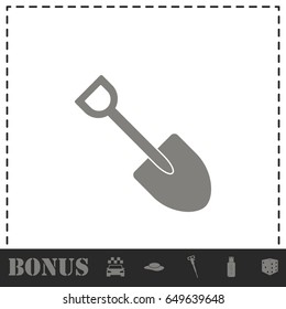 Mini Shovel icon flat. Simple vector symbol and bonus icon