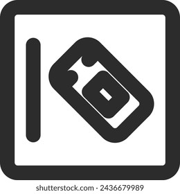 Mini sign line drawing single illustration diagonal parking