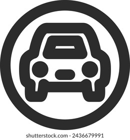 Mini sign line drawing single item illustration for automobiles only